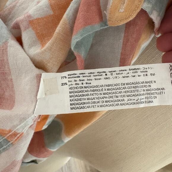 Zara Colorful Women's Short Sleeve Button Front Top Size 11-12 - Picture 5 of 5